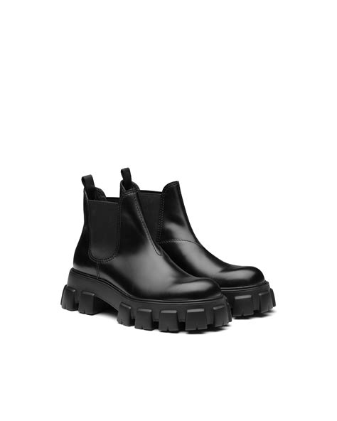 Shop Prada Monolith Chelsea Boots 